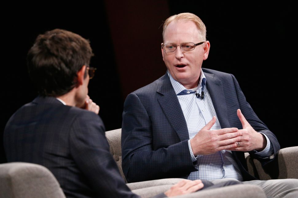 NEW YORK, NY - JUNE 07: Editor of WIRED Nicholas Thompson (L) interviews SVP of Devices at Amazon David Limp onstage at WIRED Business Conference Presented By Visa At Spring Studios In New York City on June 7, 2017 in New York City. (Photo by Brian Ach/Getty Images for Wired)