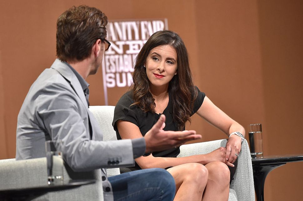 SAN FRANCISCO, CA - OCTOBER 07: 21st Century Fox CEO James Murdoch and The Information Editor-in-Chief Jessica Lessin speak onstage during "Fox and the Future" at the Vanity Fair New Establishment Summit at Yerba Buena Center for the Arts on October 7, 2015 in San Francisco, California. (Photo by Mike Windle/Getty Images for Vanity Fair)