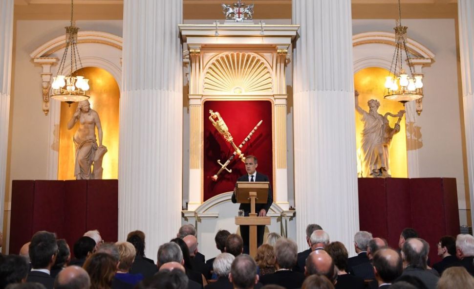 Bank of England Governor Mark Carney delivers his re-scheduled speech to the Bankers and Merchants of the City of London, during a breakfast event at The Mansion House in London on June 20, 2017. Carney and Britain's Chancellor of the Exchequer Philip Hammond were due to speak at the annual Lord Mayor's Dinner to the Bankers and Merchants of the City of London on June 15, but postponed the speeches following the Grenfell Tower block fire in west London, in which seventy-nine people are dead or missing and presumed dead. / AFP PHOTO / Paul ELLIS (Photo credit should read PAUL ELLIS/AFP/Getty Images)