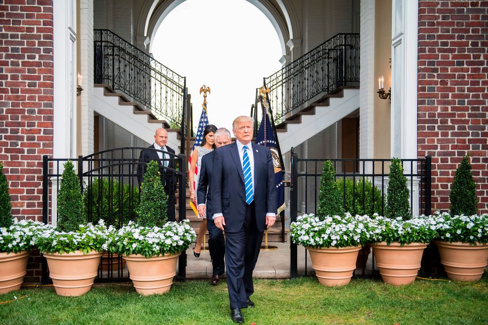 Donald Trump at Trump National Golf Club in Bedminster.