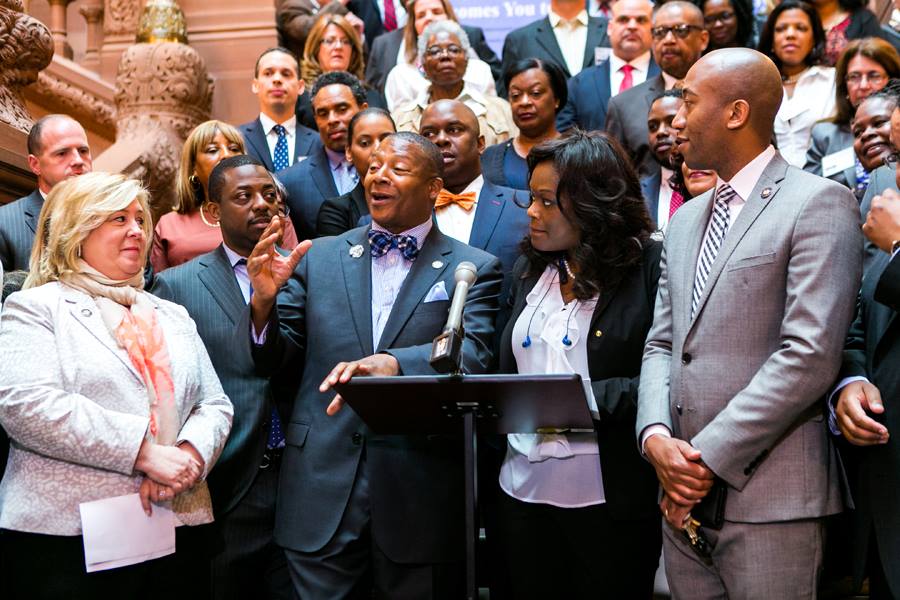 Queens State Senator James Sanders, left, and Brooklyn Assemblywoman Rodneyse Bichotte, two elected officials involved in the effort to get more contracts for minority- and women-owned businesses and enterprises.