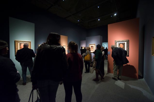 Installation view of Genova Palazzo Ducale's Modigliani exhibition, which will close early due to the number of forgeries found to be exhibited within.