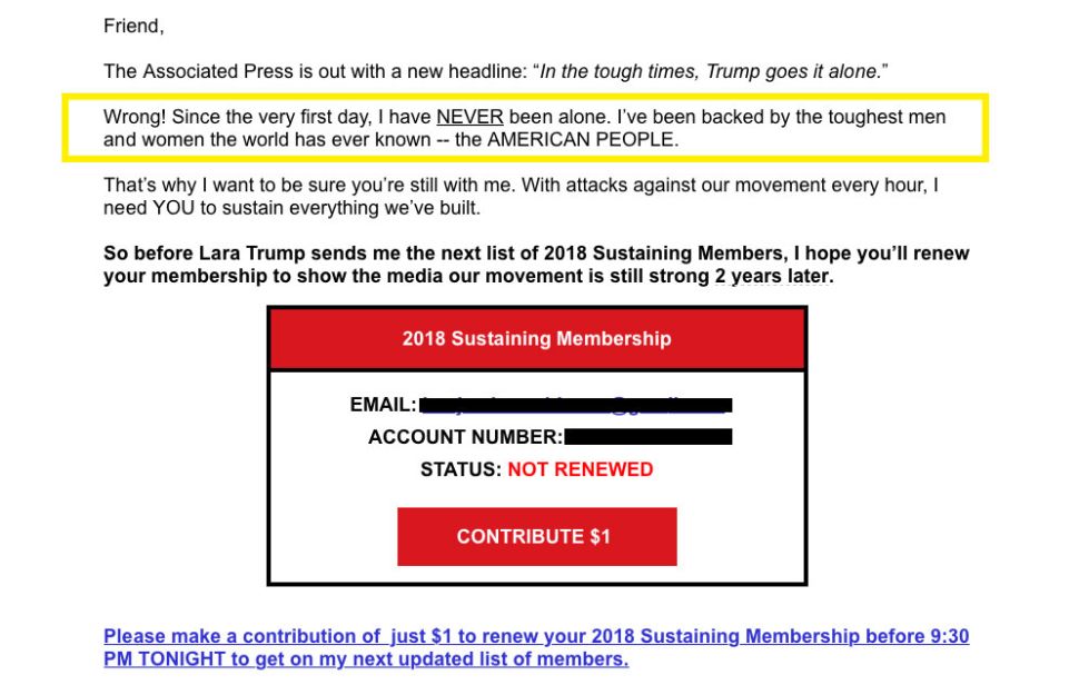 Alone-Donald-Trump-Campaign-Email