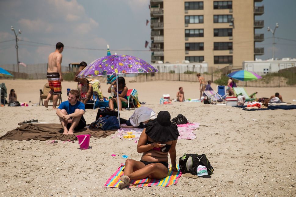 New Yorkers hanging out at Rockaway Beach