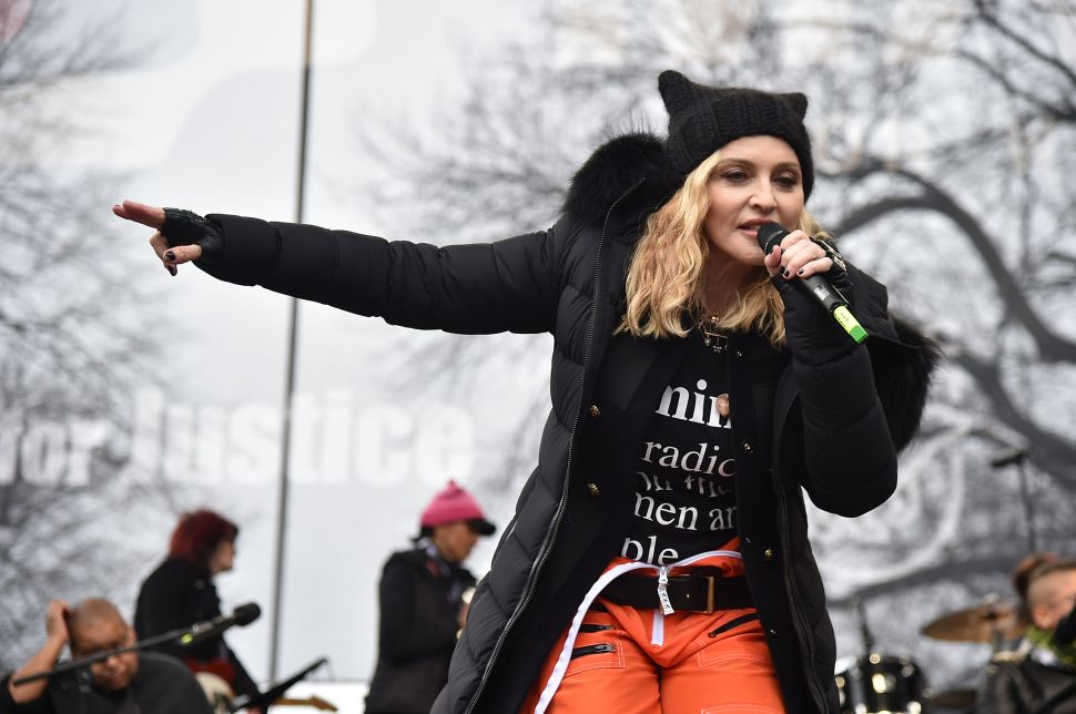 Madonna performs onstage during the Women's March on Washington