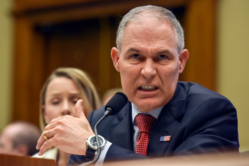 Scott Pruitt, chief of the Environmental Protection Agency
