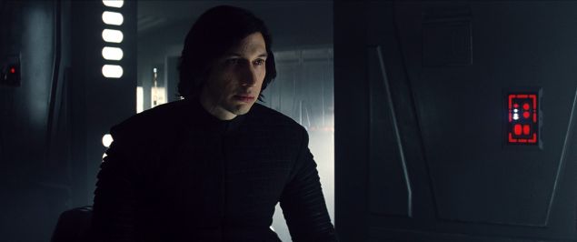 Adam Driver as Kylo Ren in Star Wars: The Last Jedi.