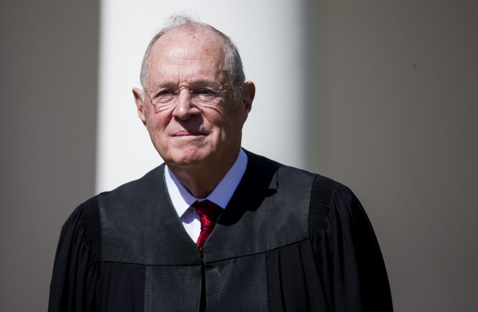 U.S. Supreme Court Associate Justice Anthony Kennedy is seen during a ceremony in the Rose Garden at the White House April 10, 2017 in Washington, D.C.