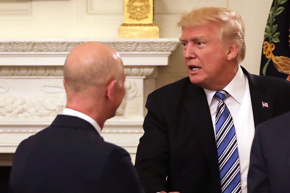 Donald Trump meets Amazon's Jeff Bezos