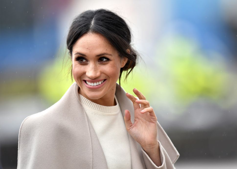 BELFAST, UNITED KINGDOM - MARCH 23: Meghan Markle is seen ahead of her visit with Prince Harry to the iconic Titanic Belfast during their trip to Northern Ireland on March 23, 2018 in Belfast, Northern Ireland, United Kingdom.