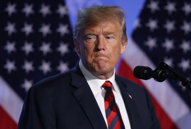 President Donald Trump on the second day of the 2018 NATO Summit on July 12, 2018 in Brussels, Belgium.