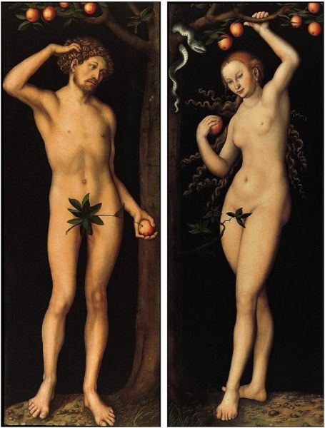 Adam and Eve, 1526, by Lucas Cranach the Elder.