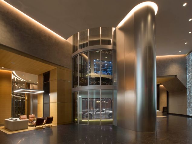 Porsche Design Tower hosts your very own private car elevator.