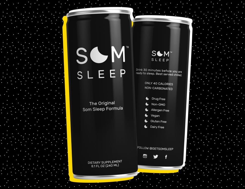 SOM is a sleep-inducing beverage that includes melatonin, gaba, vitamin B6, L-Theanine, and magnesium.