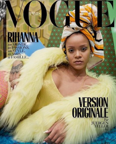 Vogue Paris' December 2017/January 2018 cover.