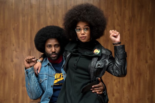 David Washington and Laura Harrier in Spike Lee’s BlacKkKlansman.