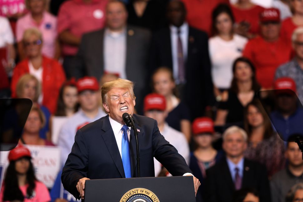 WILKES BARRE, PA - AUGUST 02: President Donald J. Trump speaks to a large crowd gathered to see him on August 2, 2018 at the Mohegan Sun Arena at Casey Plaza in Wilkes Barre, Pennsylvania. This is Trump's second rally this week; the same week his former campaign chairman Paul Manafort started his trial that stemmed from special counsel Robert Mueller's investigation into Russias alleged interference in the 2016 presidential election.