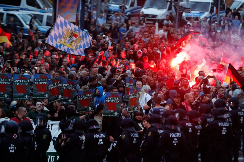 Far-right demonstrators in Chemnitz, Germany this week.