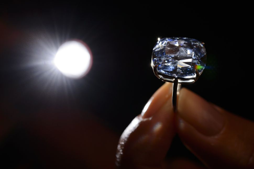 A 12.03-carat blue diamond.
