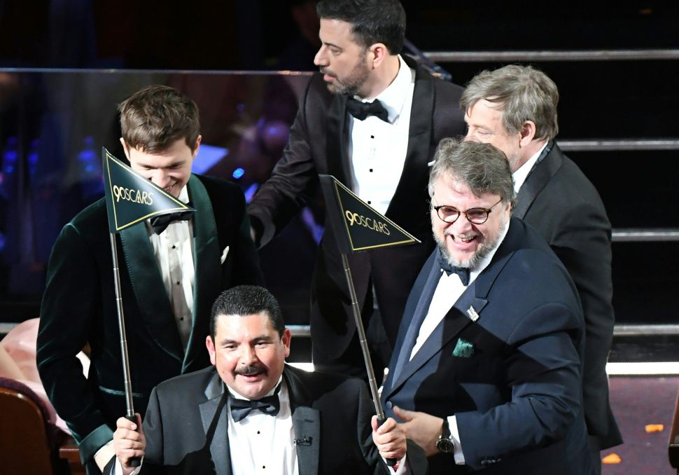 Guillermo del Toro at the 90th Annual Academy Awards.
