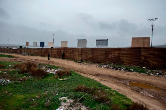 Prototypes of the border wall.