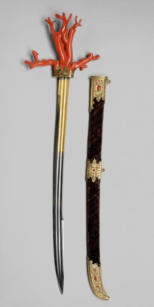 Coral saber (cord) with scabbard (circa 1560)
