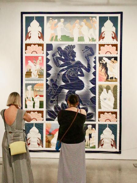 Installation view of 'Judy Chicago’s Birth Project: Born Again' at the Pasadena Museum of California Art.