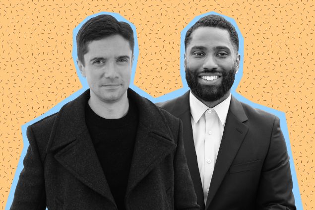 Topher Grace and John David Washington, the stars of Spike Lee's BlacKkKlansman.