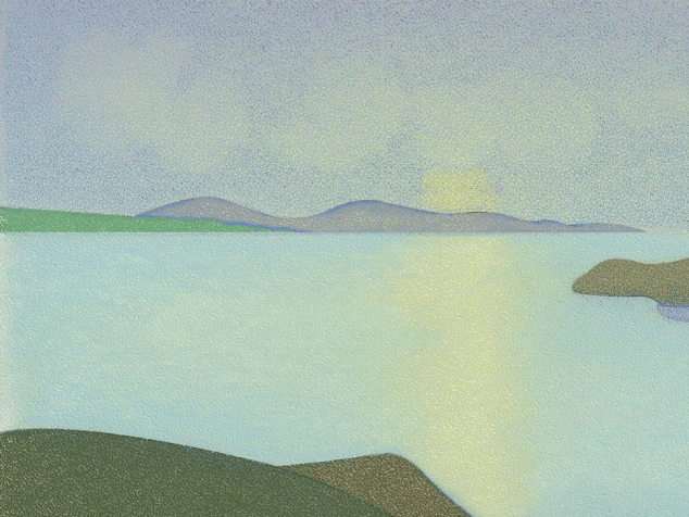 A work on view in 'Milton Glaser: Landscape Prints' at the Edward Hopper House.