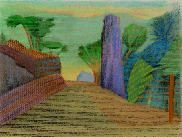 A work on view in 'Milton Glaser: Landscape Prints' at the Edward Hopper House.