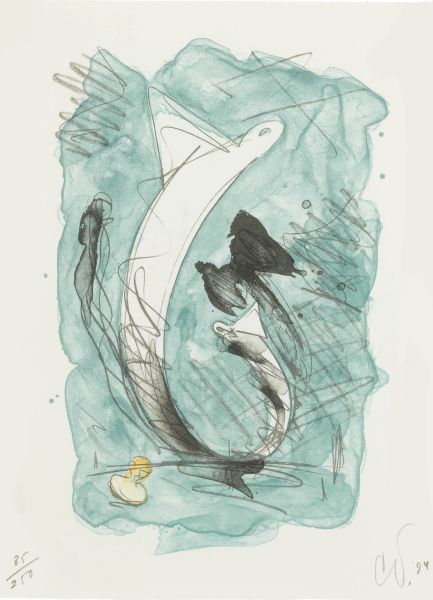 Claes Oldenburg, Sketch For A Sculpture In The Form Of A Dress Collar And Tie, With Stud (Axsom & Platzker 253), 1994.