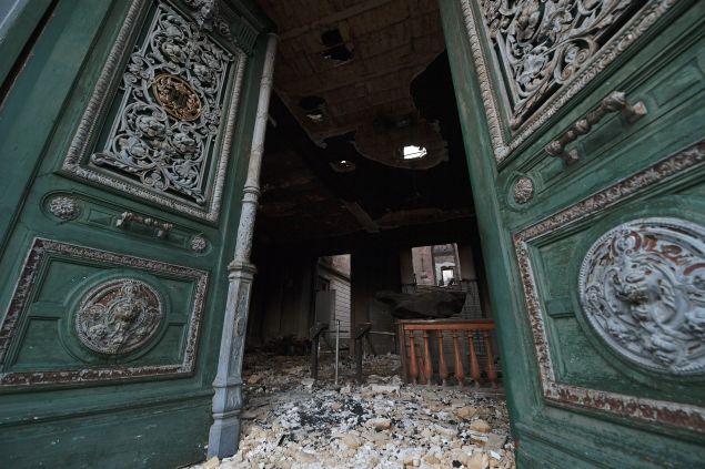 The aftermath of the fire at Brazil's National Museum, photographed on September 3.