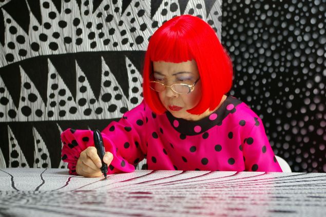 Yayoi Kusama at work.