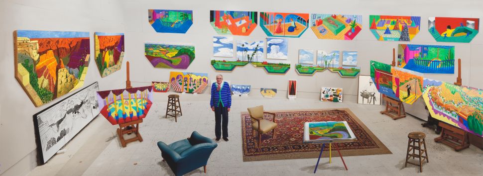 David Hockney, In the Studio, December 2017. Photographic drawing printed on 7 sheets of paper.