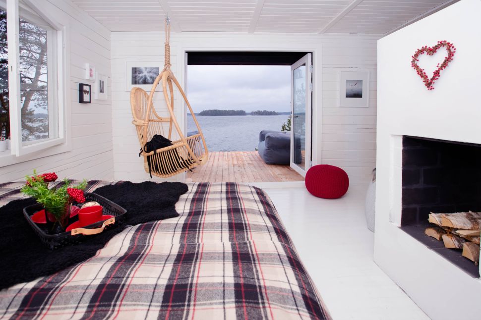 A guest cabin on SuperShe Island, Kristina Roth's women-only retreat in the middle of the Baltic Sea.
