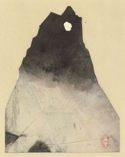 Victor Hugo, Silhouette de l'Ermitage (Silhouette of l'Ermitage), ca. 1855. Stencil cut from paper with charcoal.