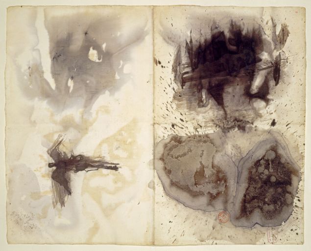 Victor Hugo, Taches (Stains), ca. 1875(?). Black and gray-blue ink and wash on paper. 