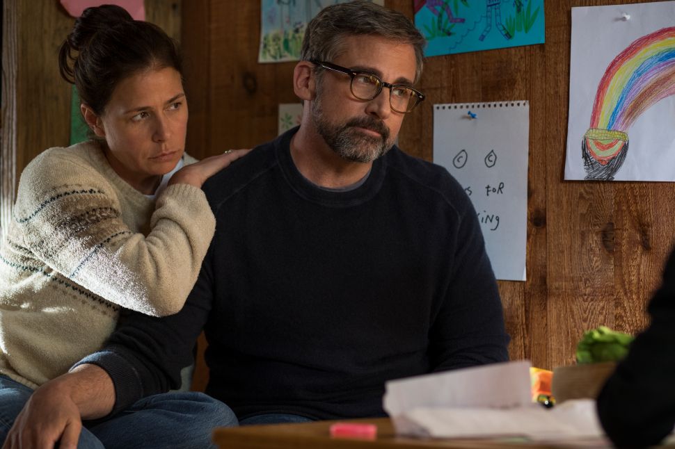 Maura Tierney as Karen Barbour and Steve Carell as David Scheff star in 'Beautiful Boy'