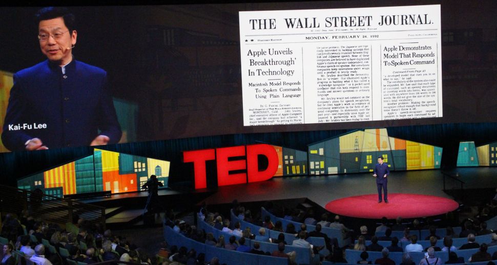 Lee gave a TED talk about the future of artificial intelligence on April 12, 2018 in Vancouver, Canada.