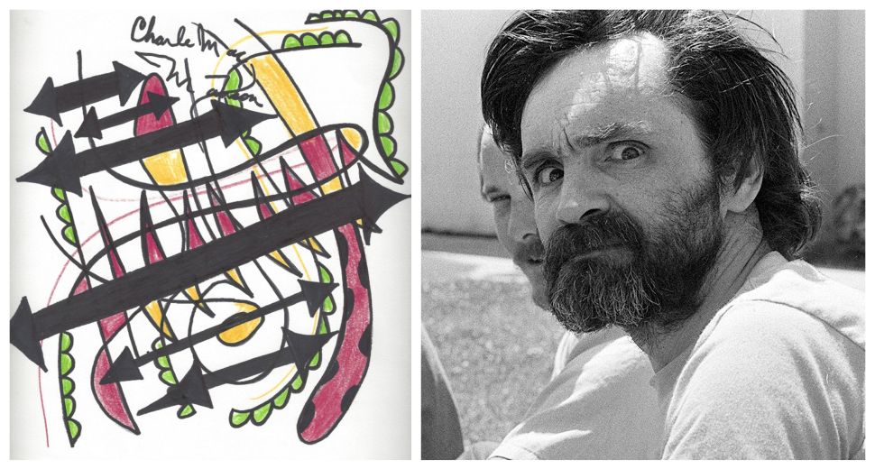 A Charles Manson original, done with colored markers, from his Pablo Picasso period.