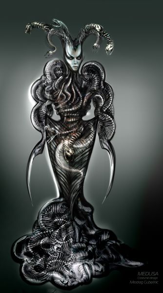 Sketch of Medusa for Heartbeat Opera's Dragus Maximus by Miodrag Guberinic.