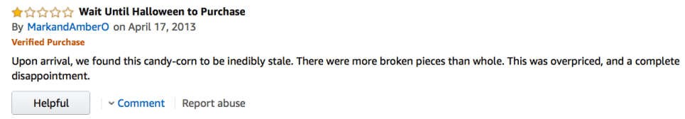 Amazon Candy Corn Review: Poor, Mark and Amber.
