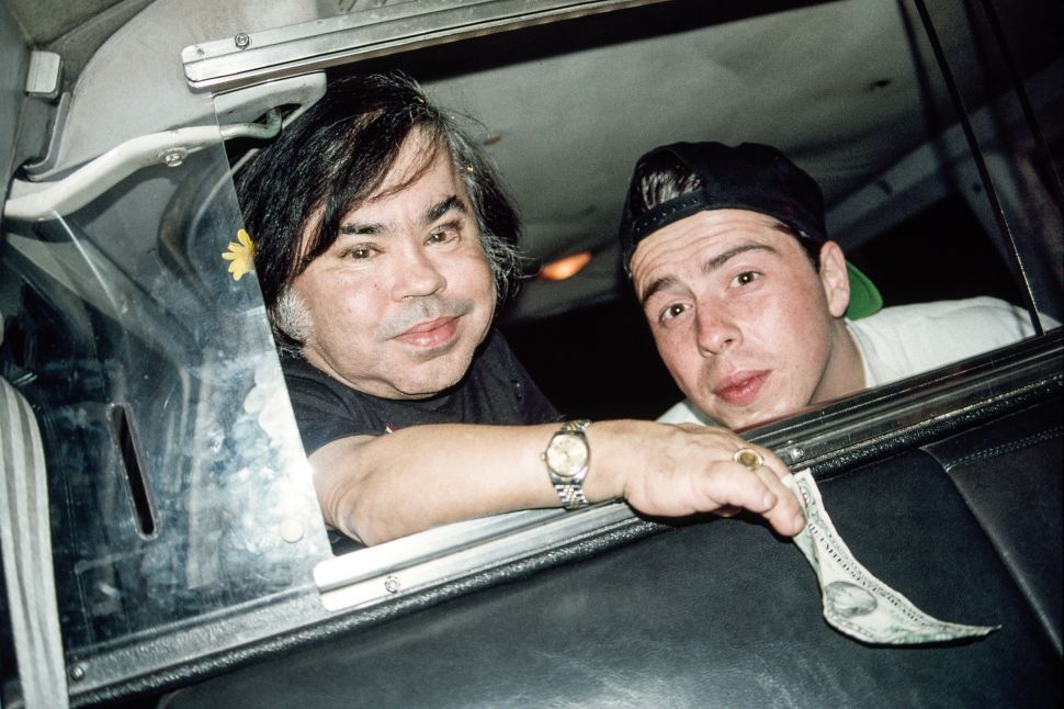 Hervé Villechaize and then journalist Sacha Gervasi, during their now legendary marathon interview, 1993.