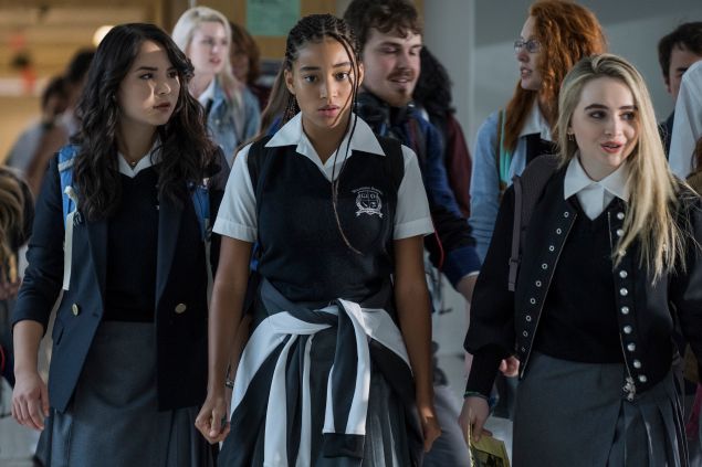 Megan Lawless, Amandla Stenberg and Sabrina Carpenter in The Hate U Give.