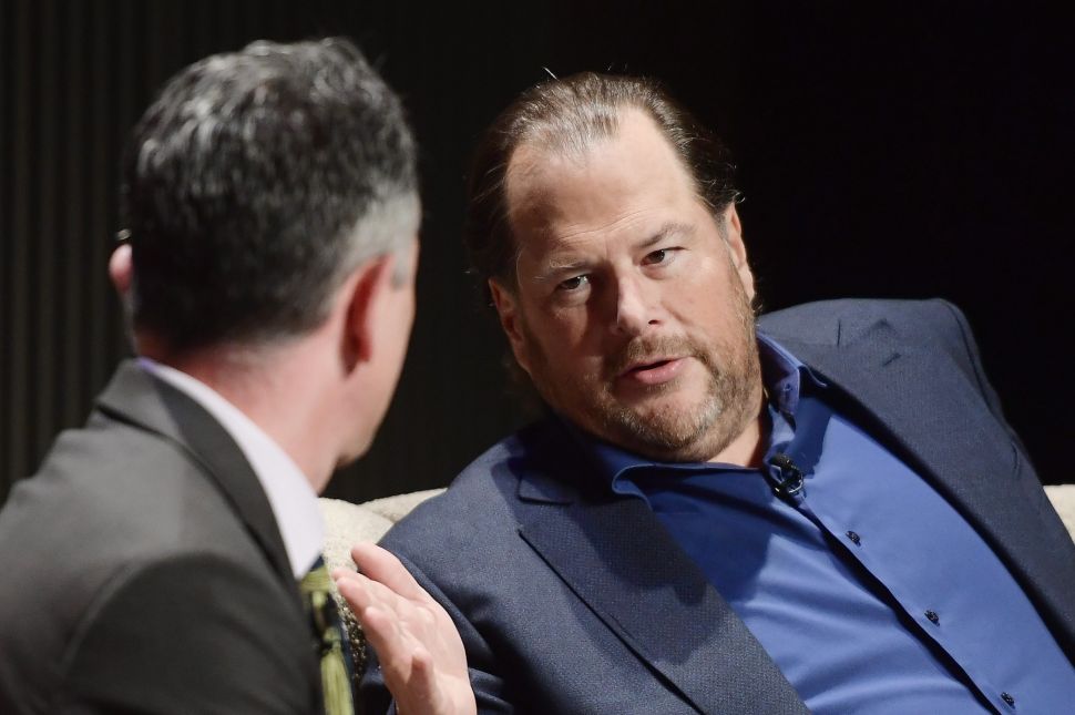 Marc Benioff was the only tech CEO supporting Prop C before the midterm elections.