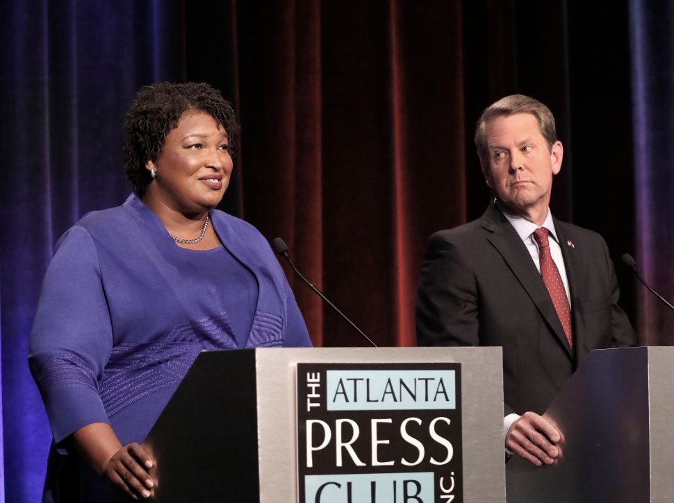 Georgia gubernatorial candidates (L-R) Democrat Stacey Abrams and Republican Brian Kemp.