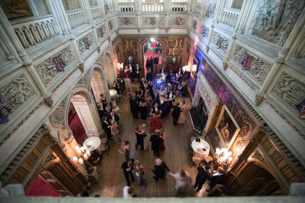 Debutantes and guests dance at the Queen Charlotte's Ball at Highclere Castle on September 13, 2014.