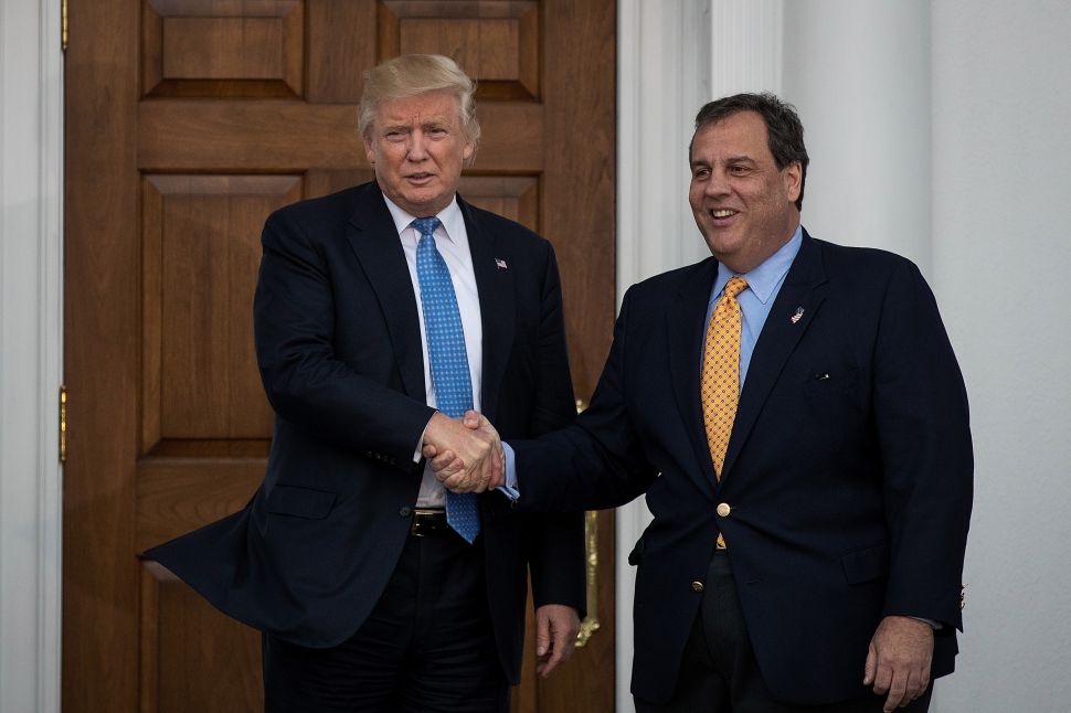 President Donald Trump and former New Jersey Governor Chris Christie