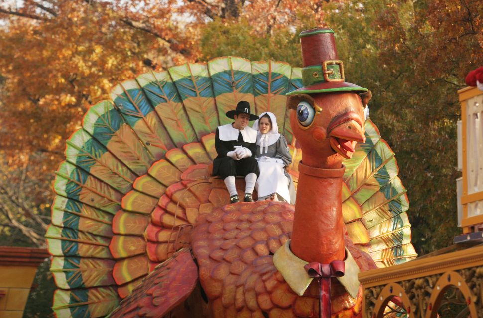 The Thanksgiving Turkey makes its way during the annual Macy's Thanksgiving Day Parade.
