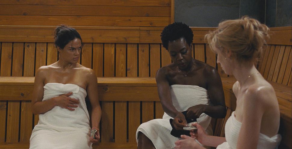 Michelle Rodriguez, Viola Davis and Elizabeth Debicki in Widows.